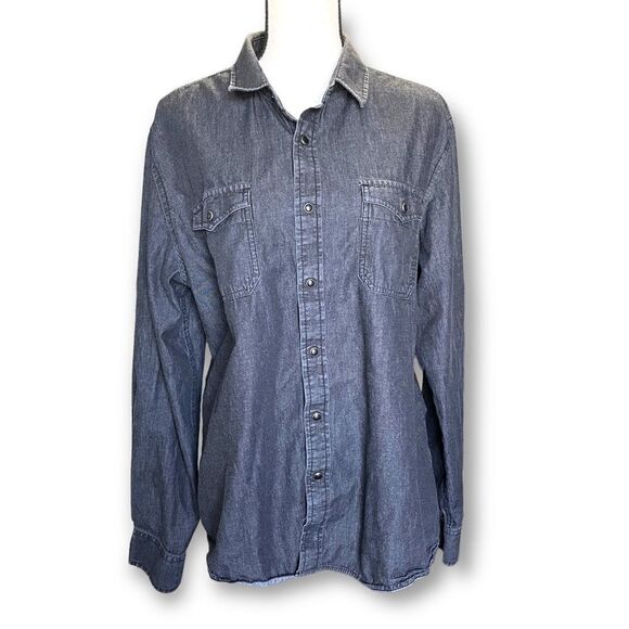 American Rag Snap Front Denim Shirts, Size Large - Picture 1 of 9